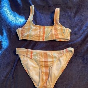 Multicolor striped bikini